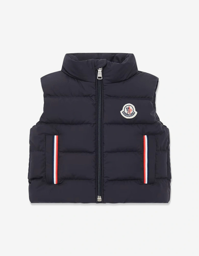 Baby Boys Down Padded Buang Gilet in Navy