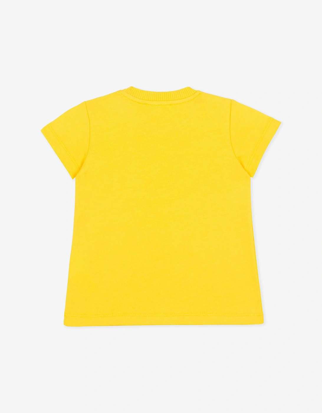 Baby Girls Teddy Bear Jersey Dress in Yellow