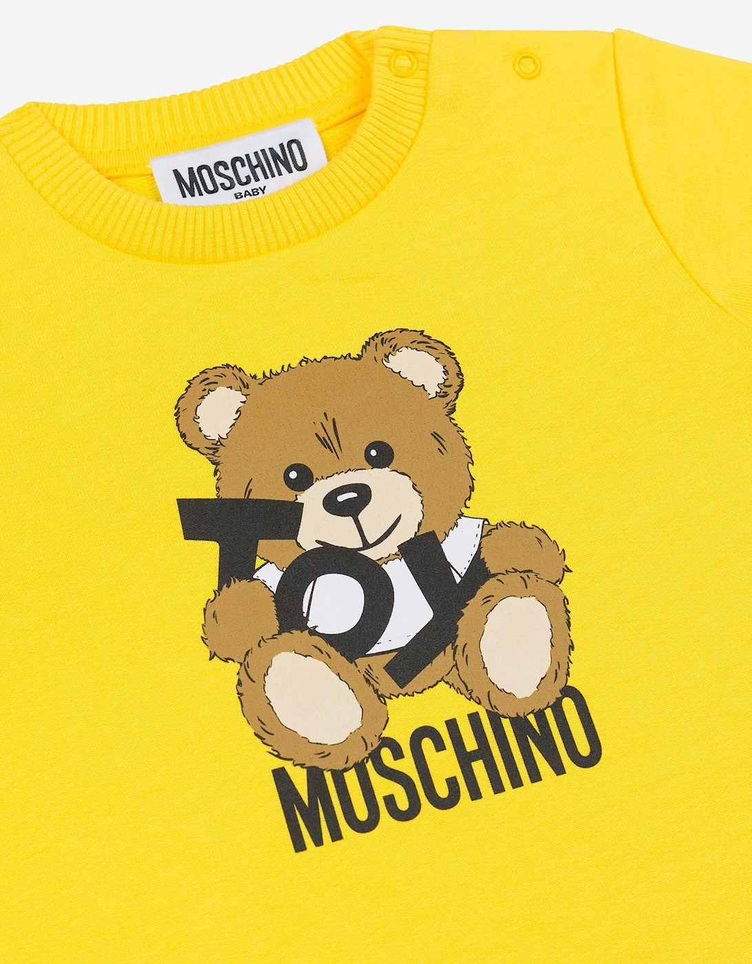 Baby Girls Teddy Bear Jersey Dress in Yellow