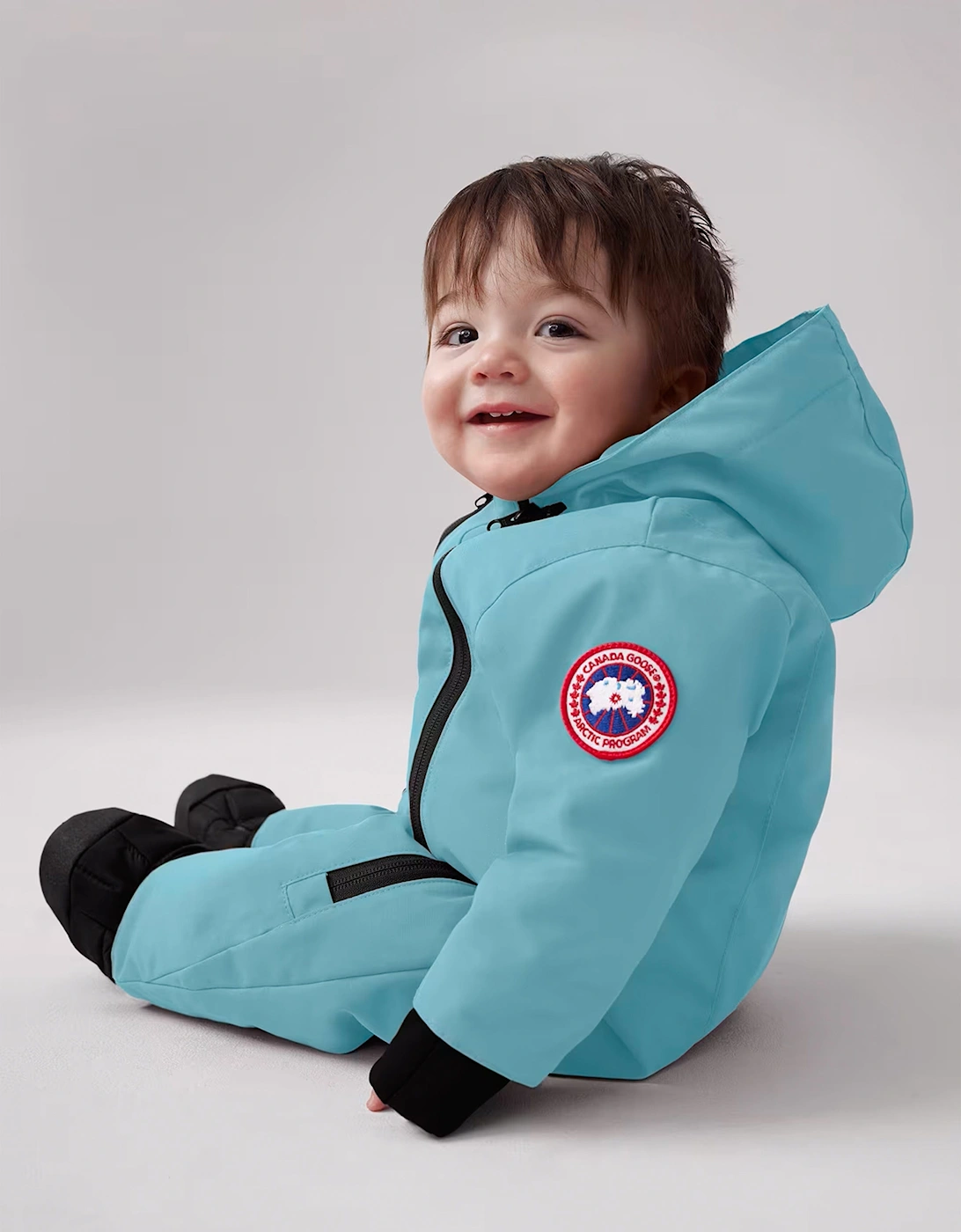 Baby Down Padded Lamb Snowsuit in Blue