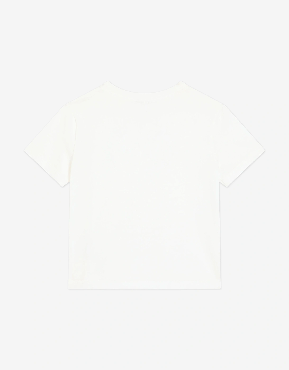 Girls Diamante Logo T-Shirt in White