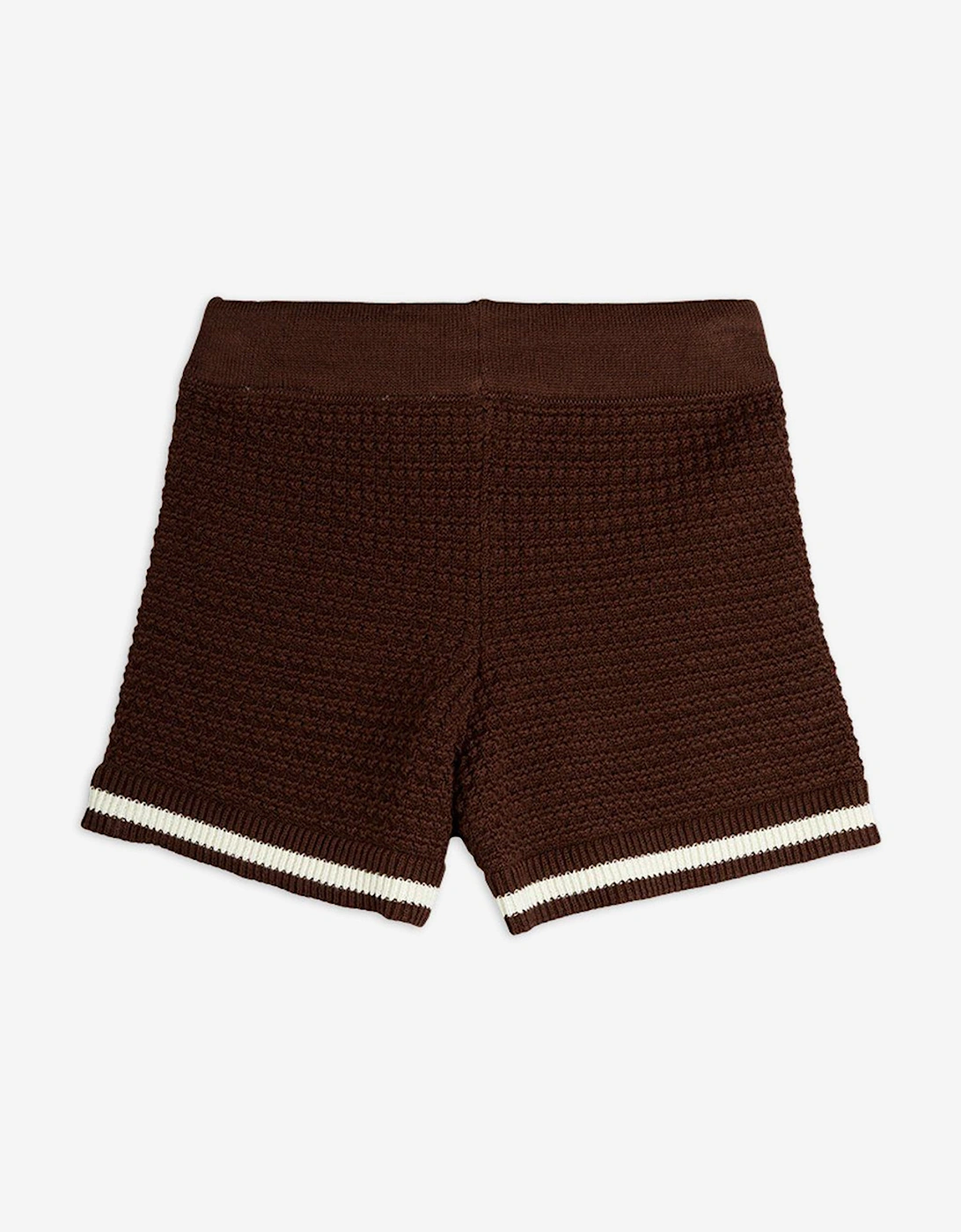 Kids Lizard Patch Crochet Knit Shorts in Brown