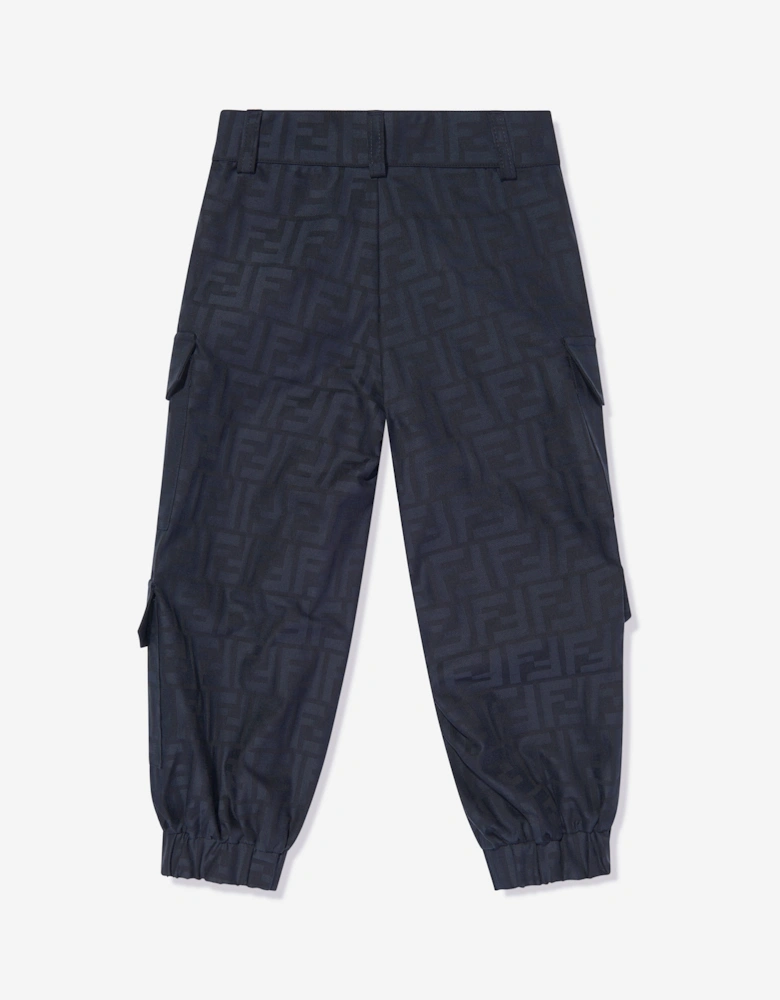 Kids FF Jacquard Cargo Trousers in Navy