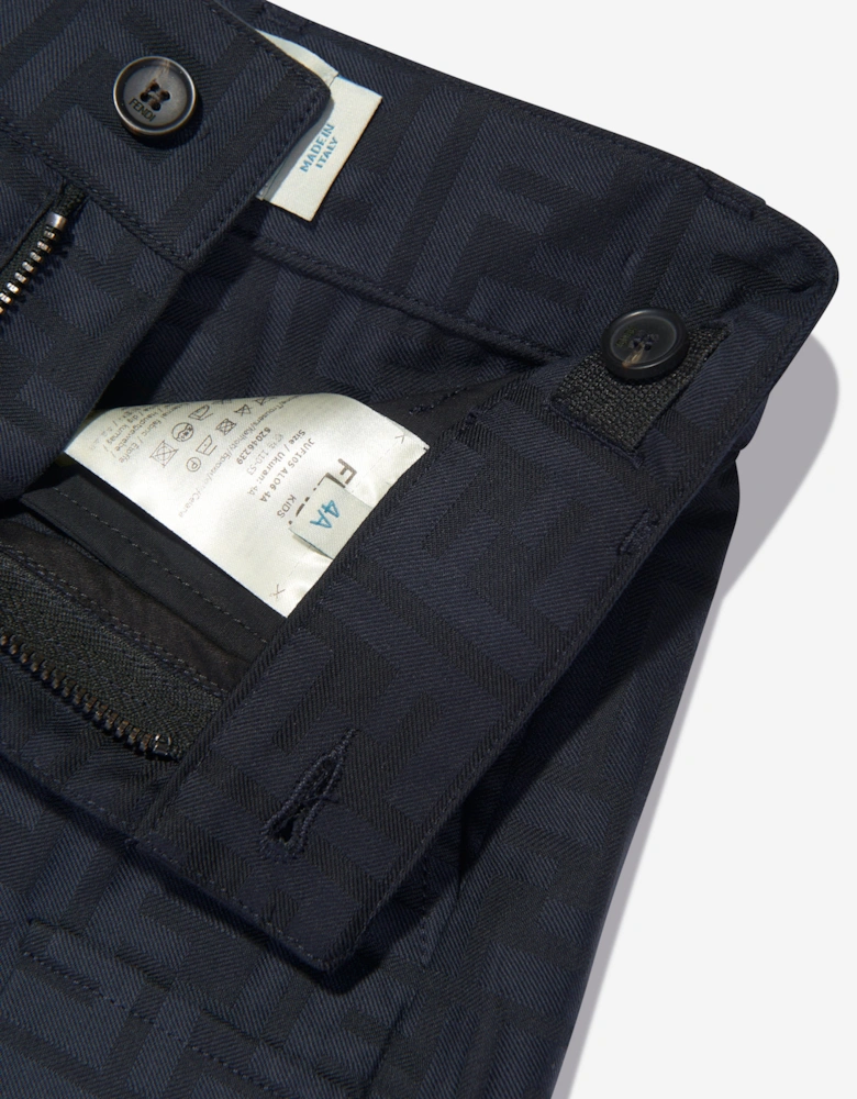 Kids FF Jacquard Cargo Trousers in Navy