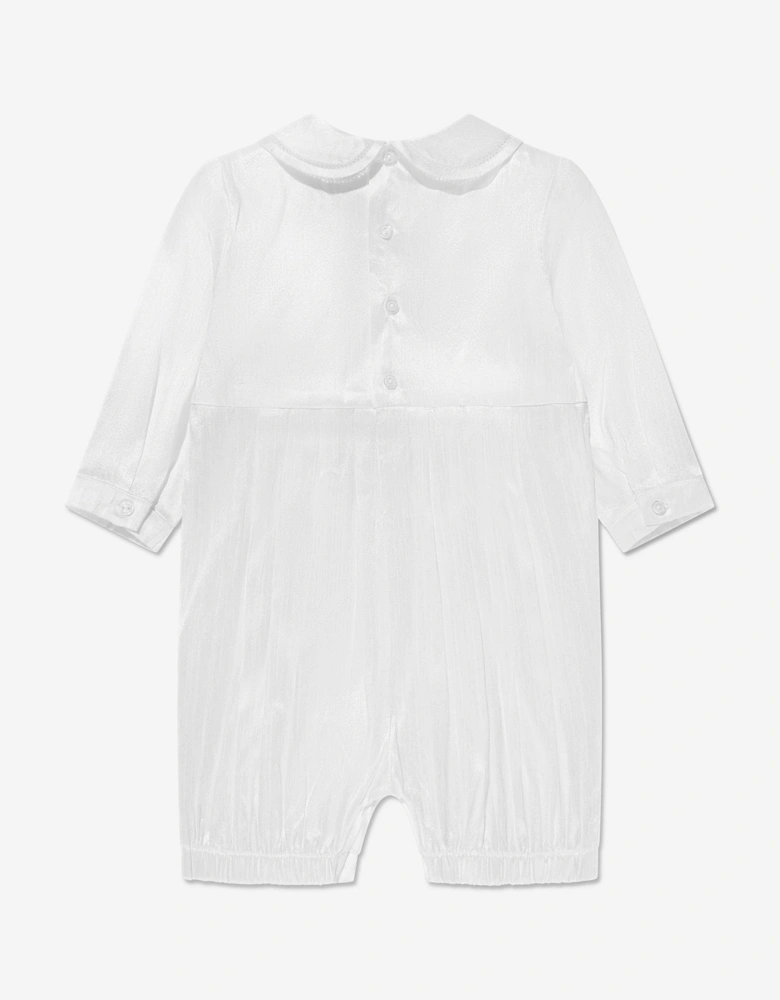 Baby Boys Romper And Hat in White