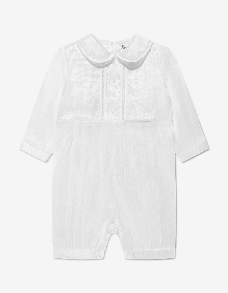 Baby Boys Romper And Hat in White