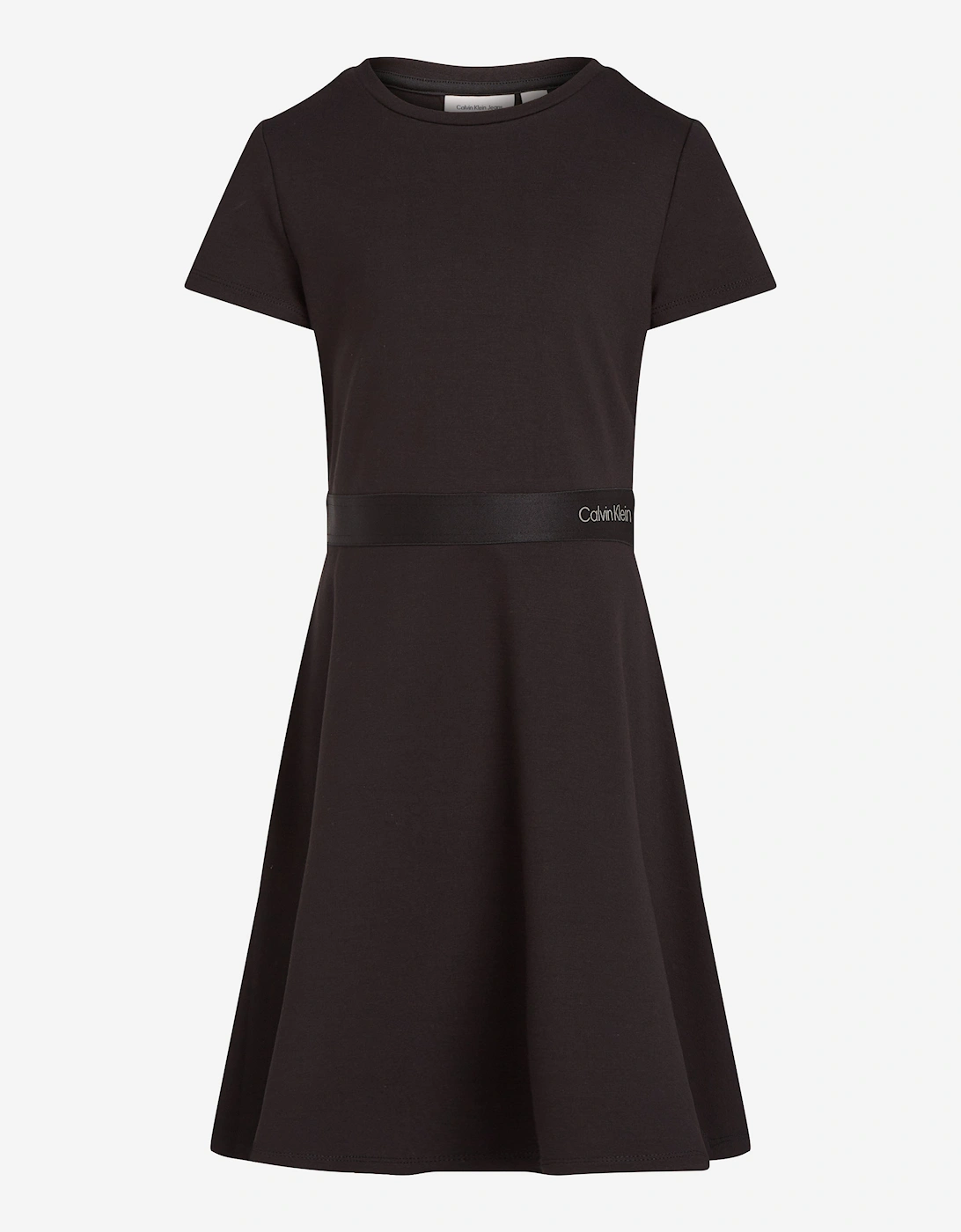 Girls Logo Tape Punto Dress in Black, 5 of 4