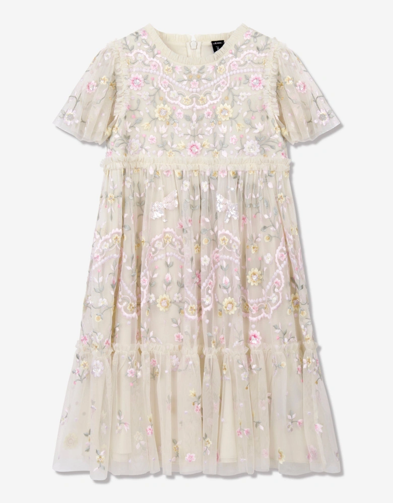 Girls Tulle Dragonfly Dress in Ivory
