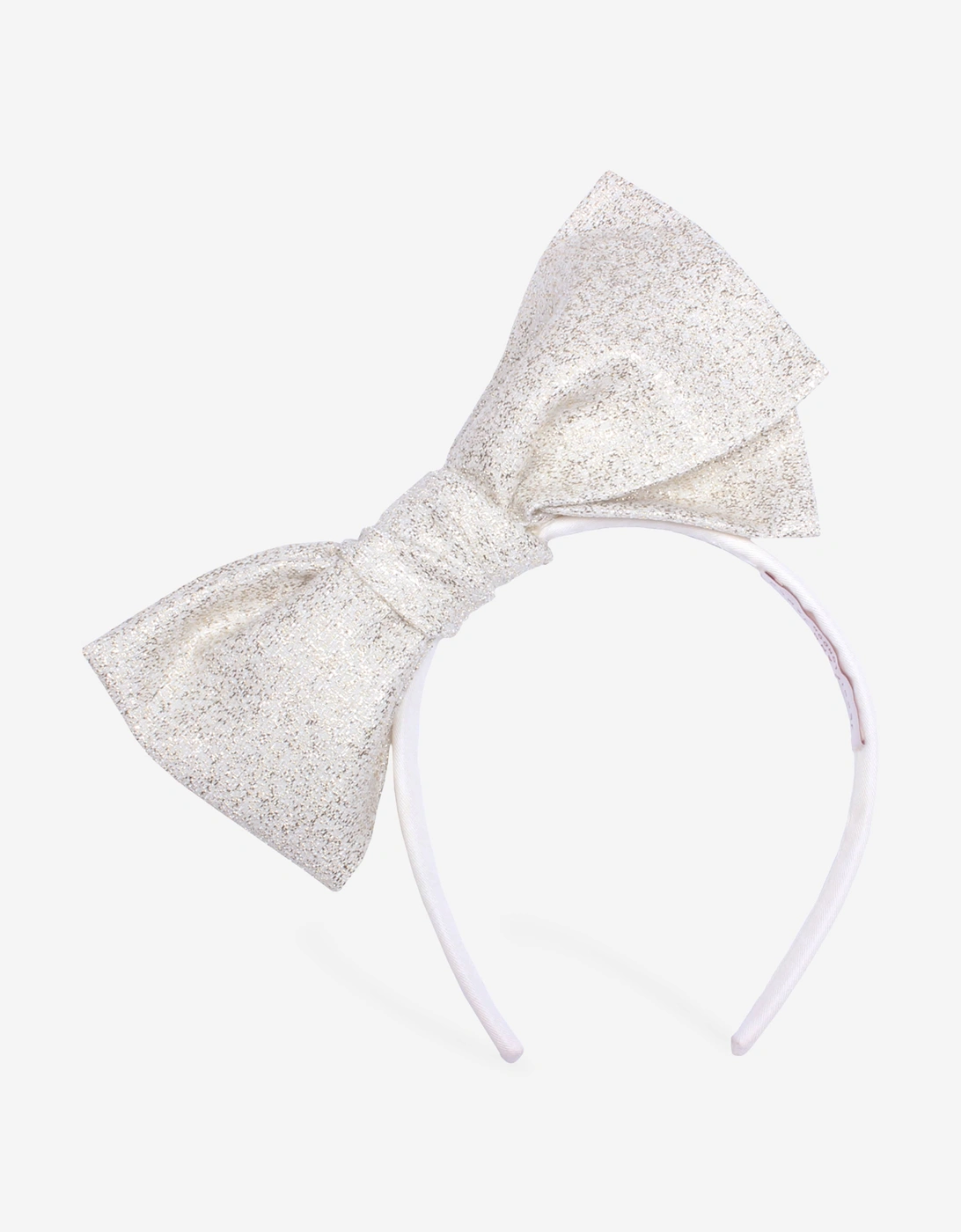 Girls Origami Jacquard Bow Headband in Gold, 3 of 2