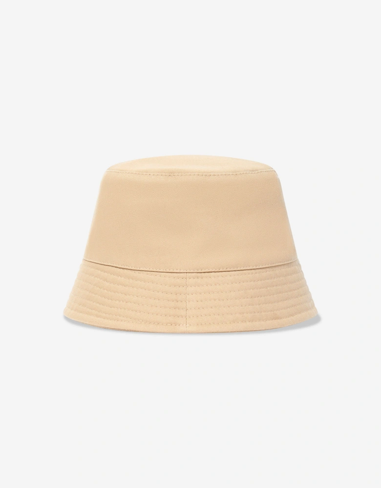 Girls Logo Bucket Hat in Beige
