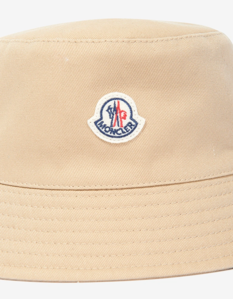 Girls Logo Bucket Hat in Beige