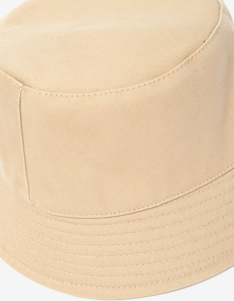Girls Logo Bucket Hat in Beige