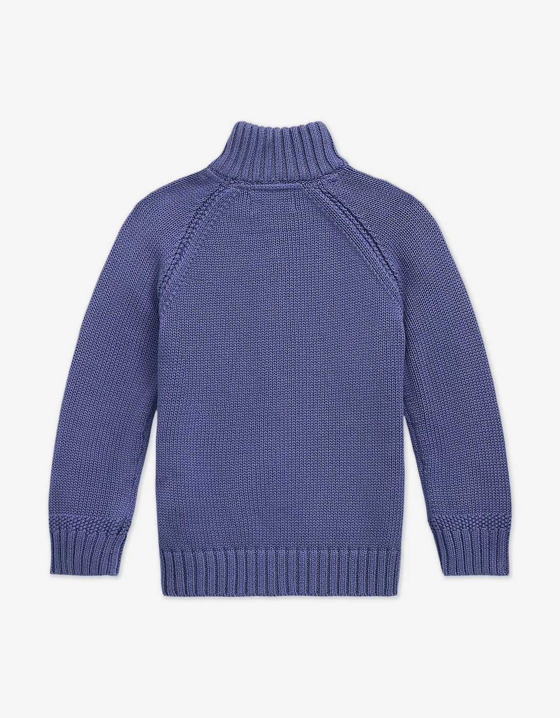 Boys Cotton Knit Zip Up Top in Blue