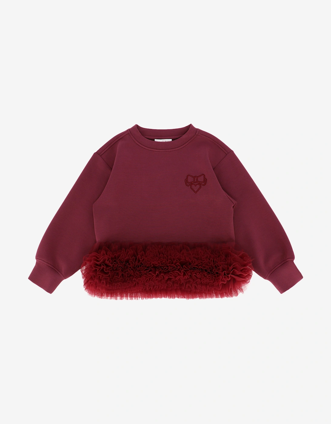 Angels Face Girls Deonne Tulle Trim Top and Jogger Set in Red