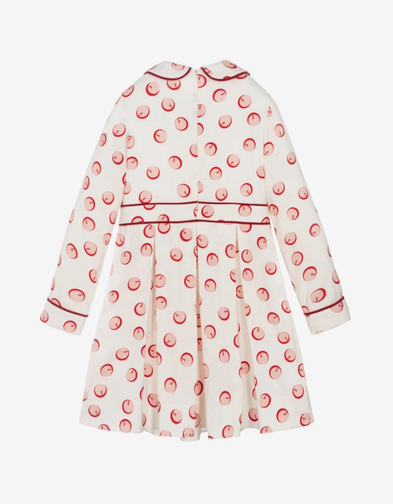 Girls Shadow Bubbles Dress in White