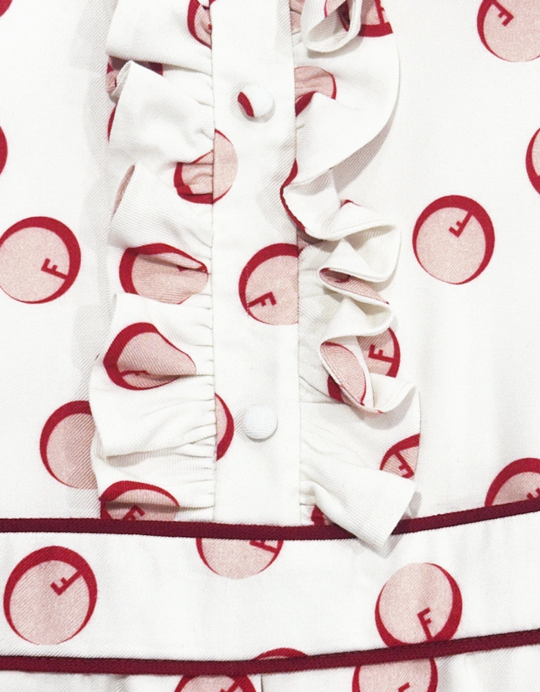 Girls Shadow Bubbles Dress in White