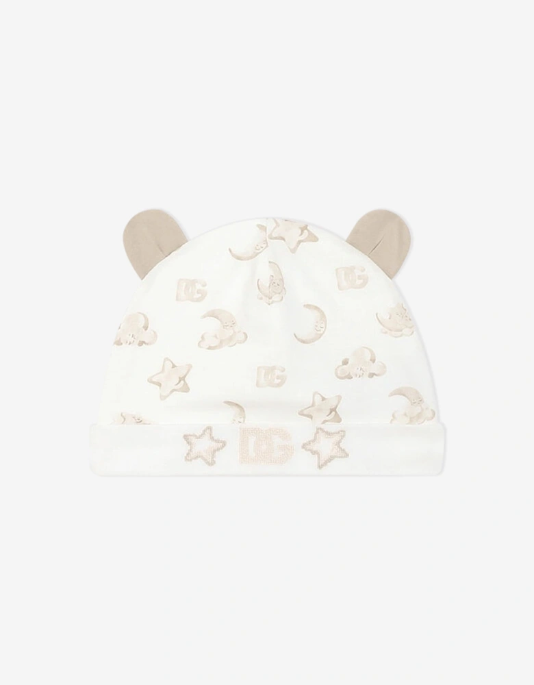 Baby Embroidered Logo Babygrow Set in Ivory