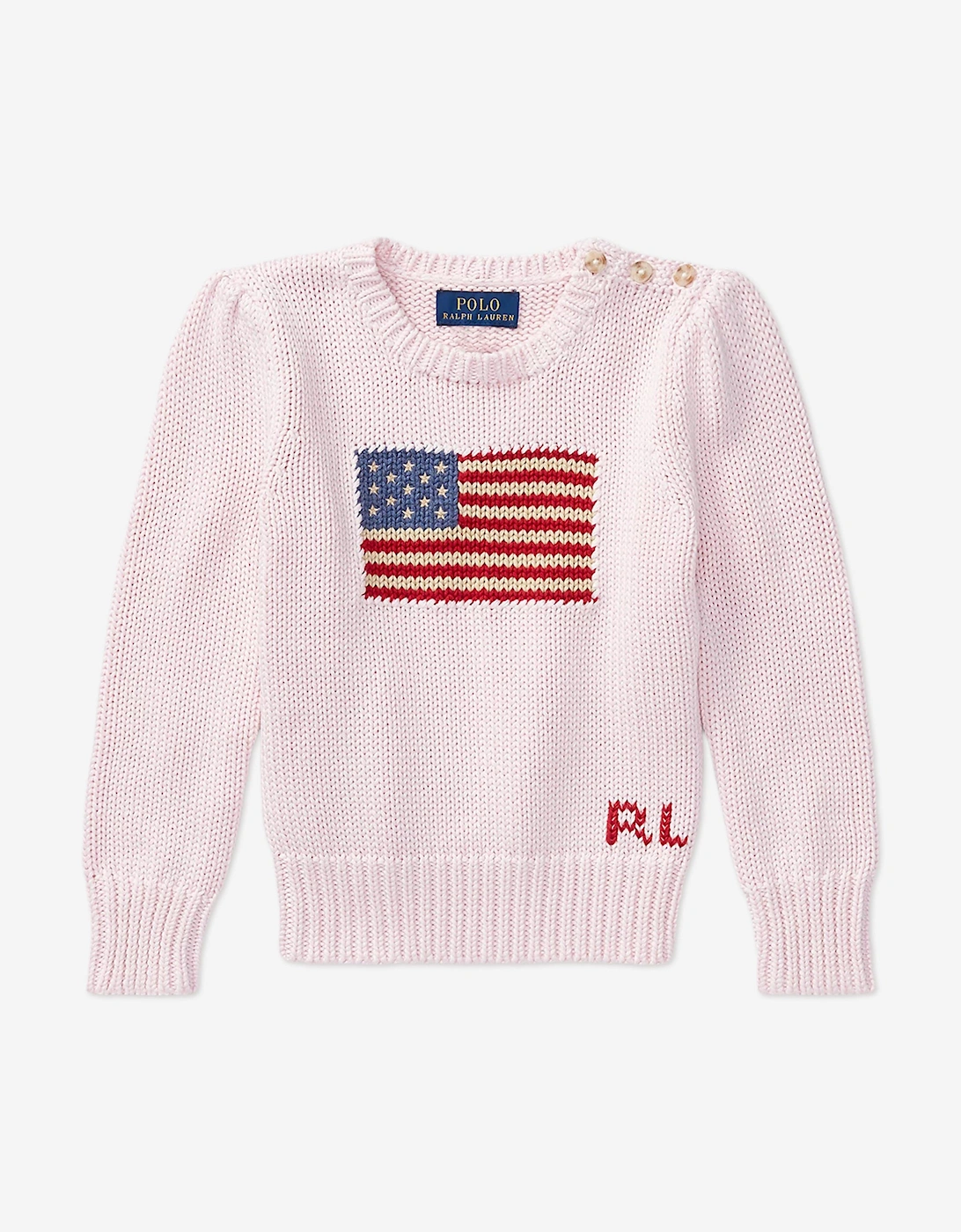 Girl's Ralph Lauren Girls USA Flag Jumper in Pink - Size: 8 years/9 years/10 years