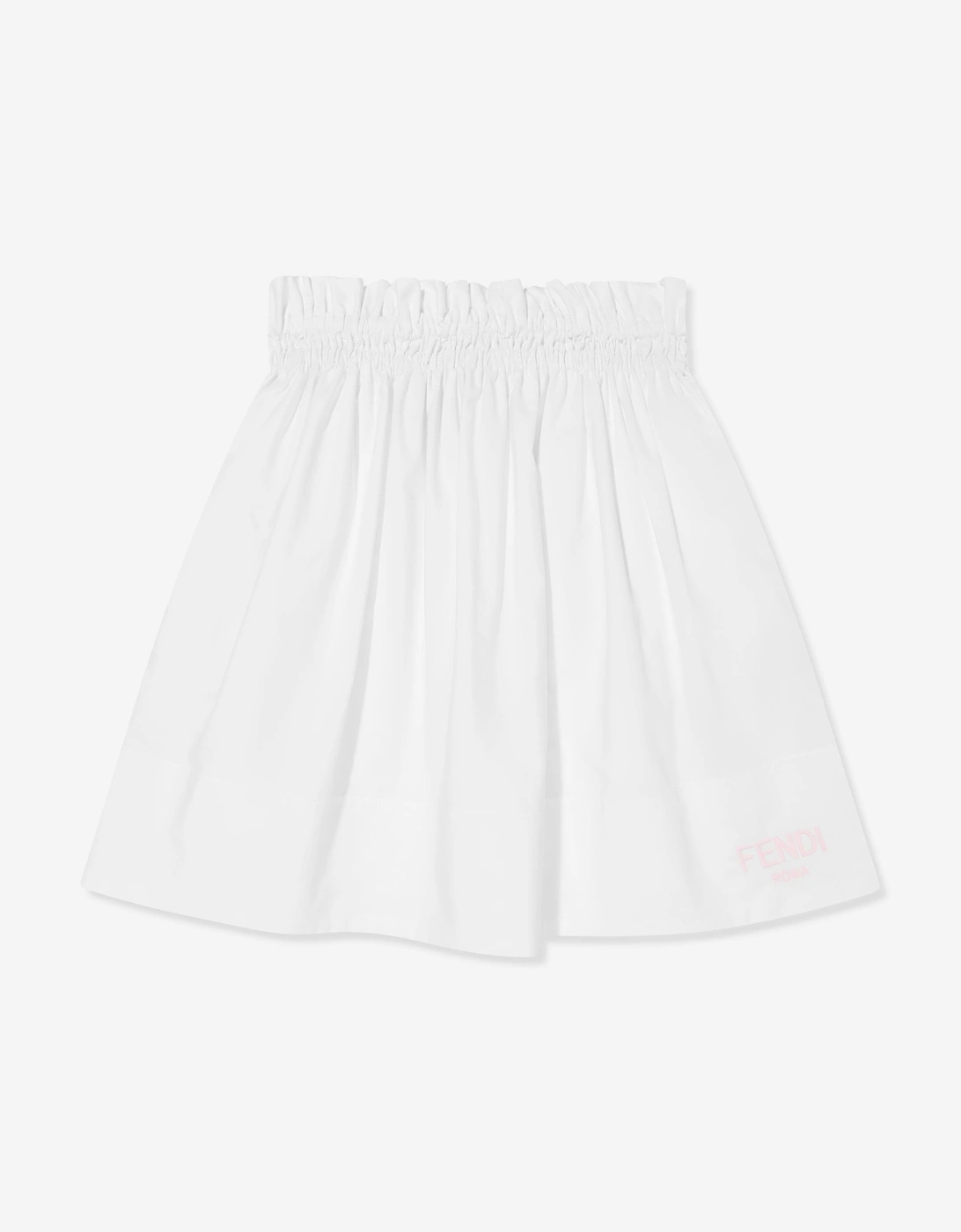 Girls Cotton Logo Skirt in White, 5 of 4