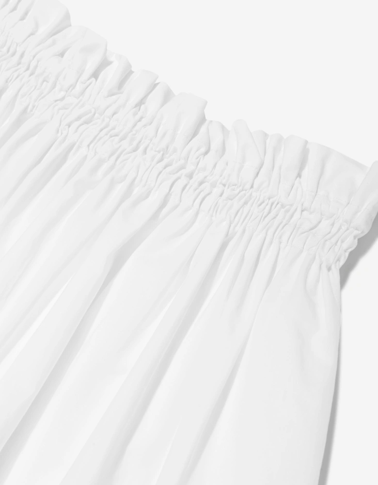 Girls Cotton Logo Skirt in White