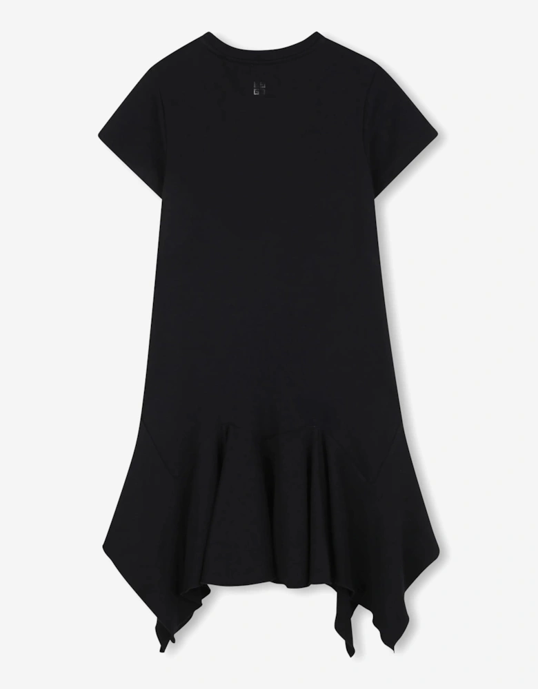 Girls Logo Ruffle Dress in Black