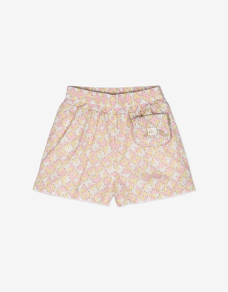 Girls Micro Logo Shorts in Beige
