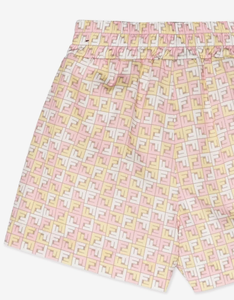 Girls Micro Logo Shorts in Beige