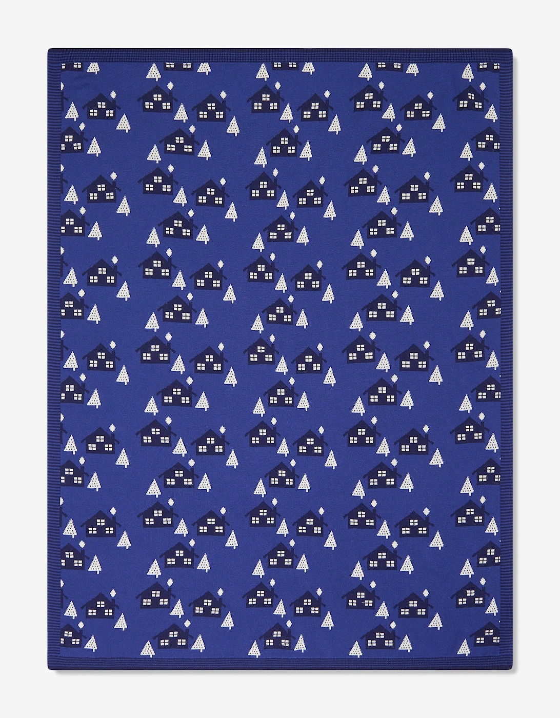 Baby Boys Fawn Cabin Knit Shawl in Blue