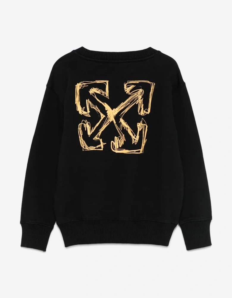 Boys Arrow Sketch Sweatshirt in Black
