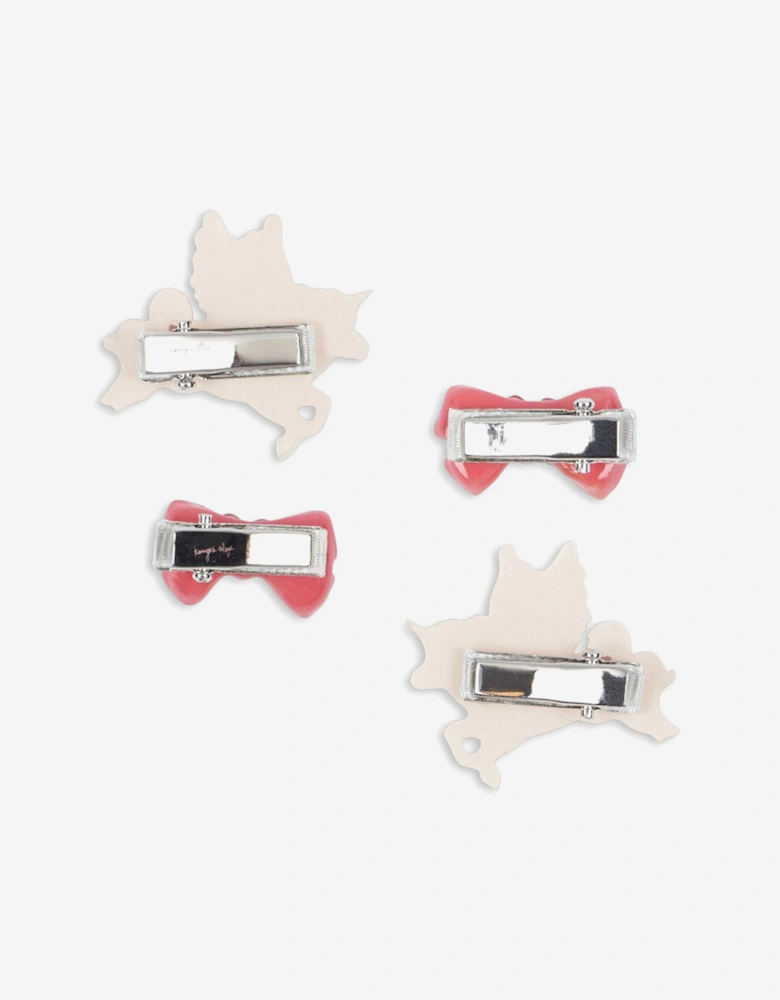 Girls 4 Pack Unicorn Bow hair Clip Set in Pink