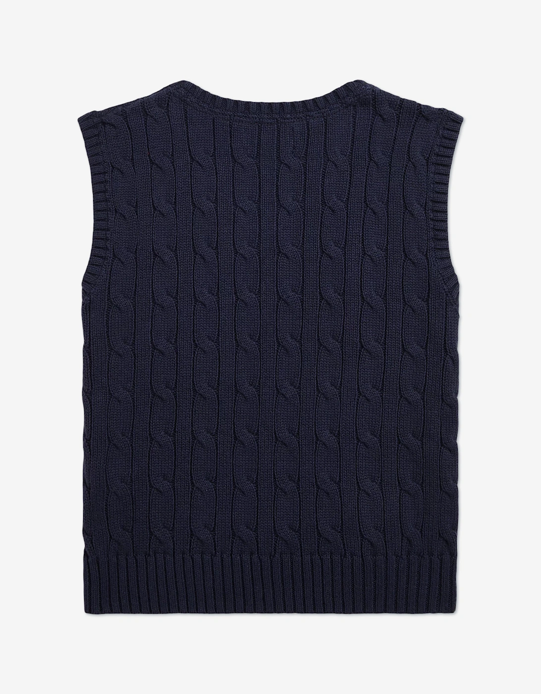 Boys Cable Knit Sweater Vest in Navy