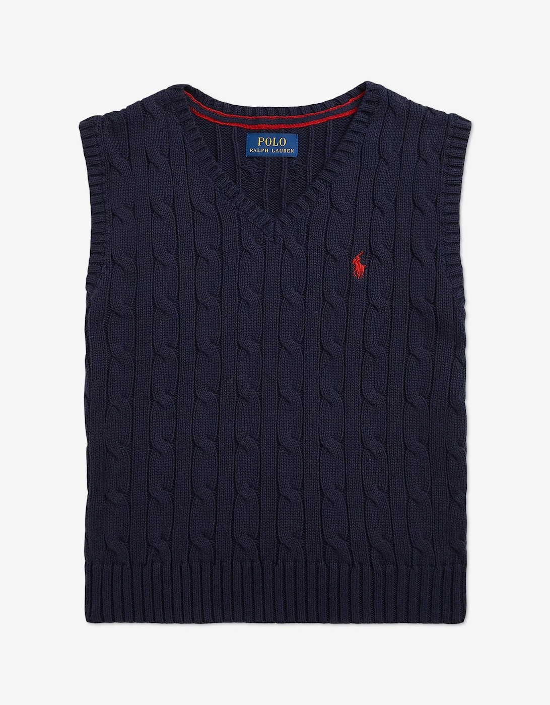 Boys Cable Knit Sweater Vest in Navy, 6 of 5