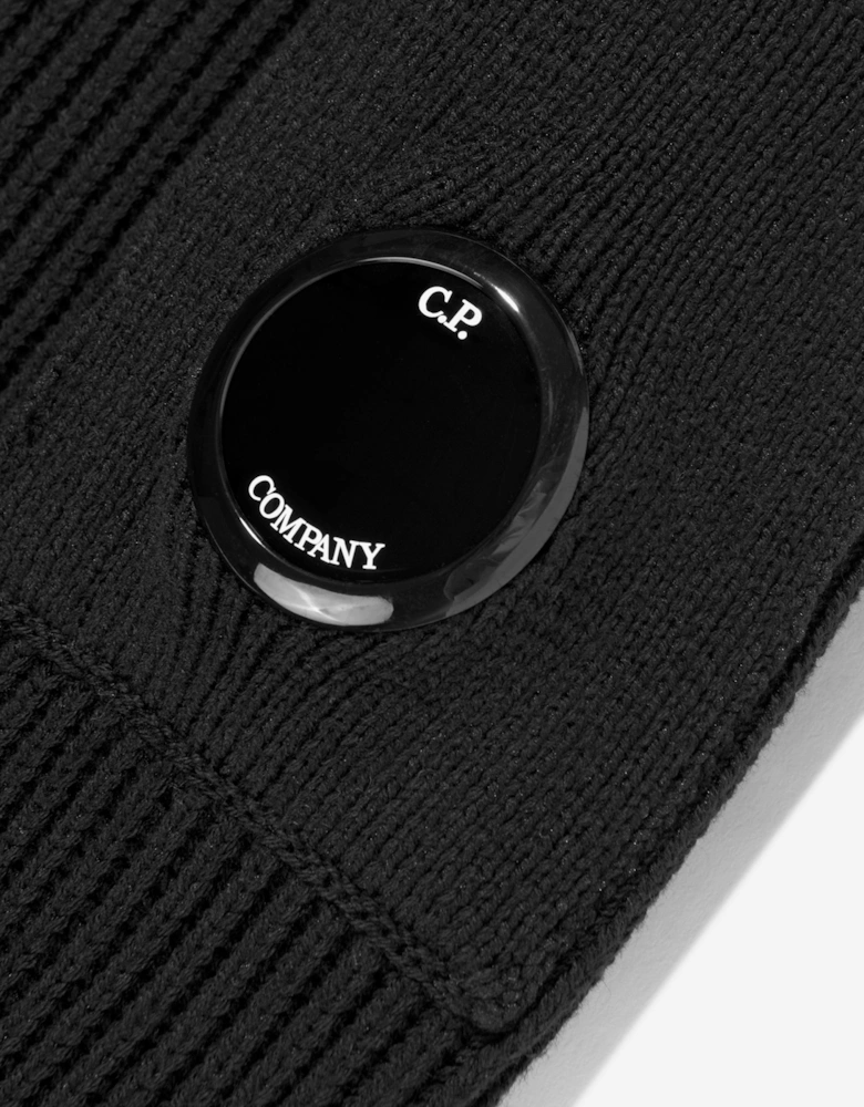 C.P. Company Boys Knitted Zip Up Cardigan in Black