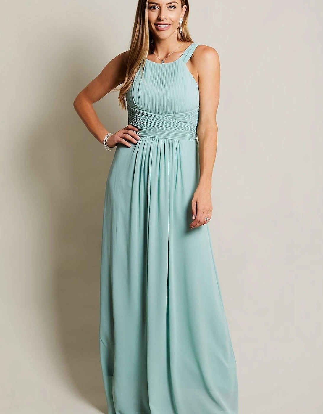 Pleated Front Chiffon Maxi Dress, 2 of 1