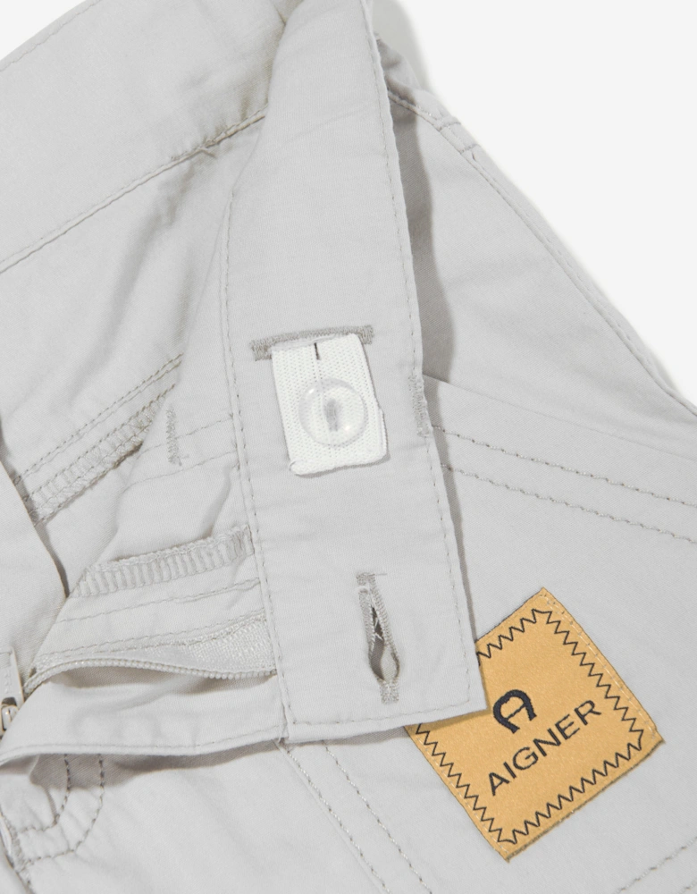 Boys Logo Badge Poplin Shorts in Grey