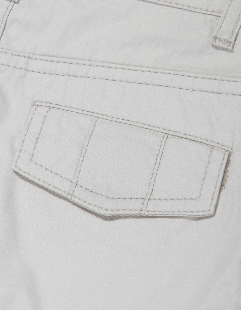 Boys Logo Badge Poplin Shorts in Grey