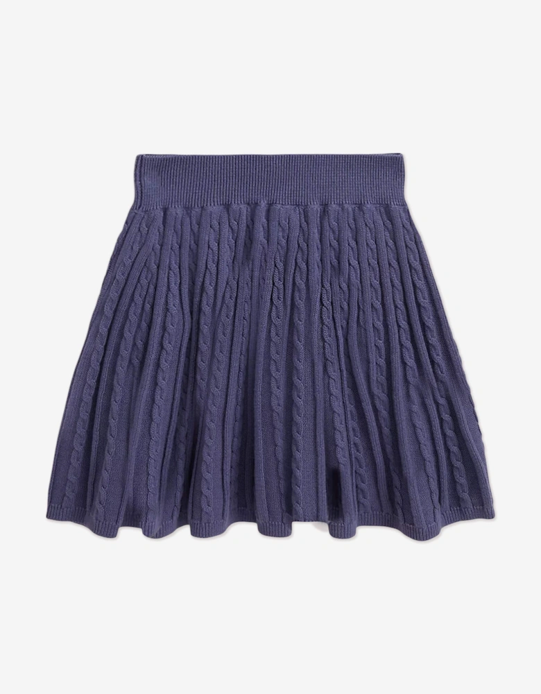 Girls Striped Top and Skirt Set in Blue