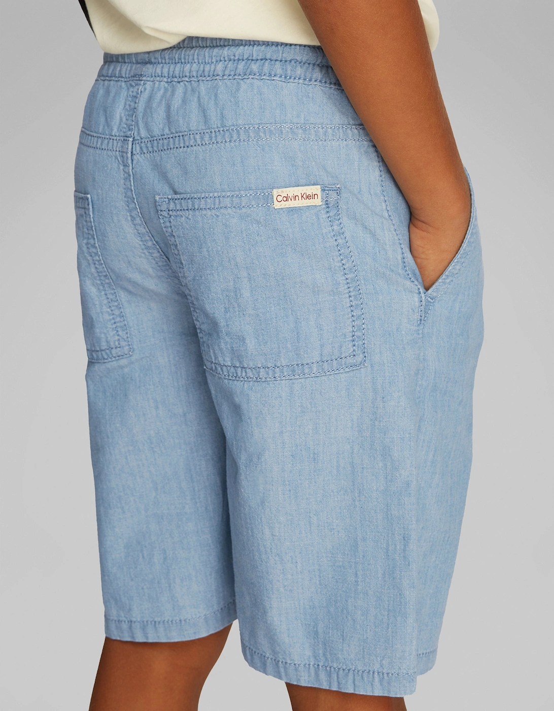 Boys Chambray Shorts in Blue