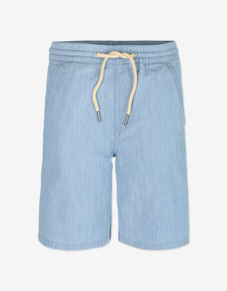 Boys Chambray Shorts in Blue