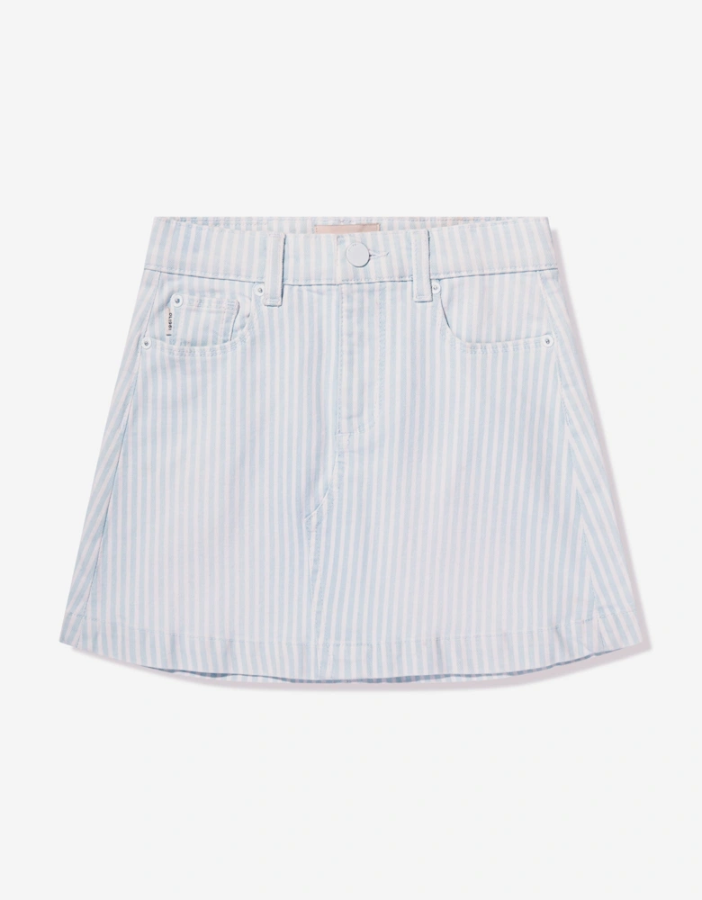 Girls Jenny Striped Mini Skirt in Blue