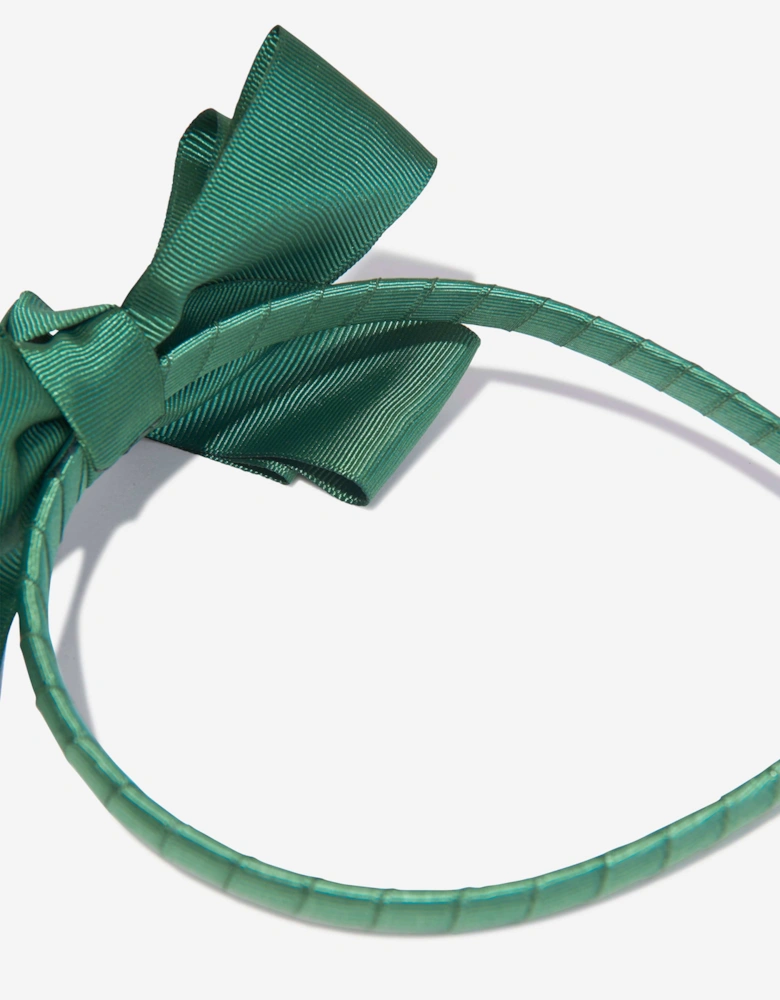 Girls Bow Headband in Green