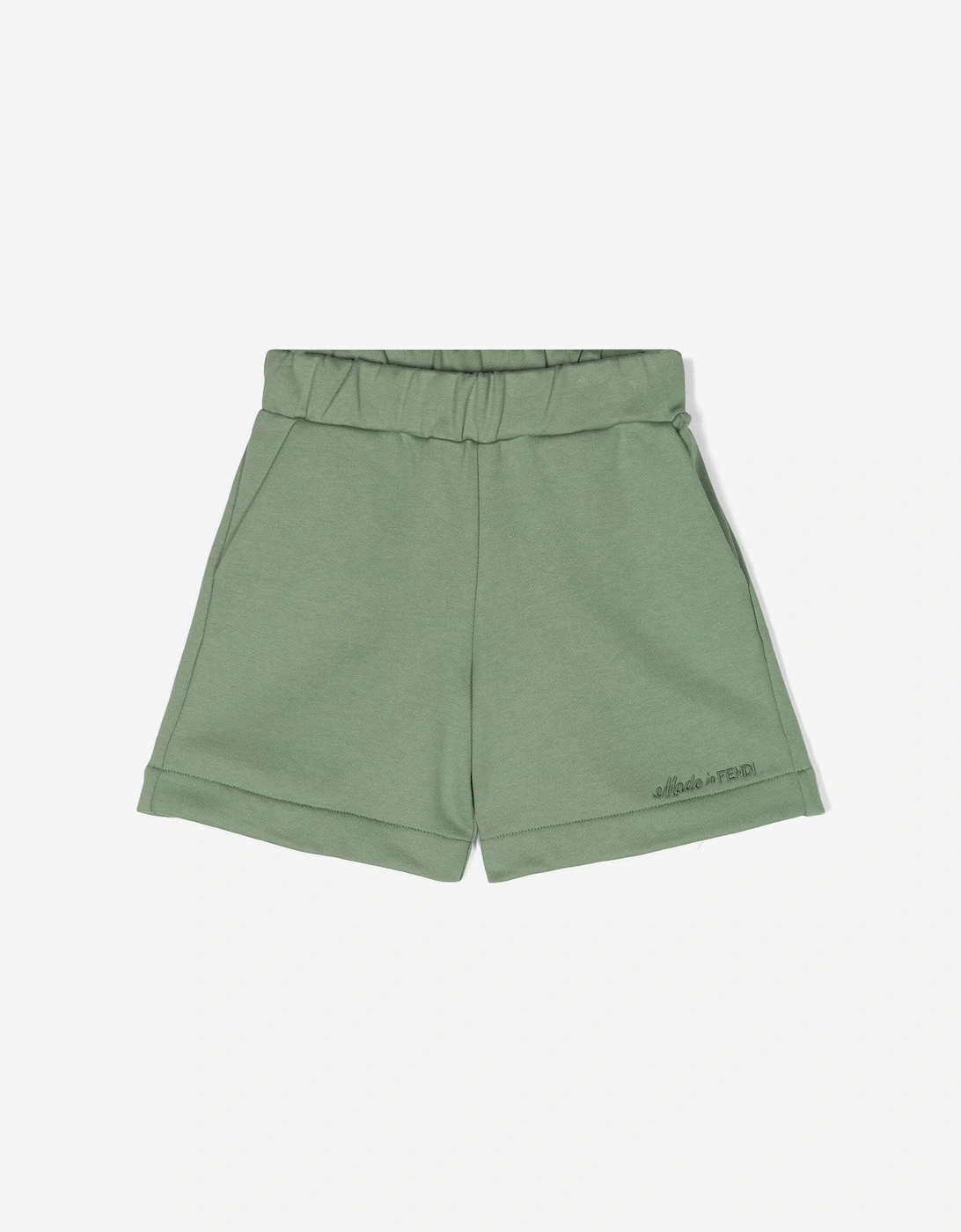 Fendi Boys Green 'S Logo Shorts In  14 Years Size 14 Yrs Kids