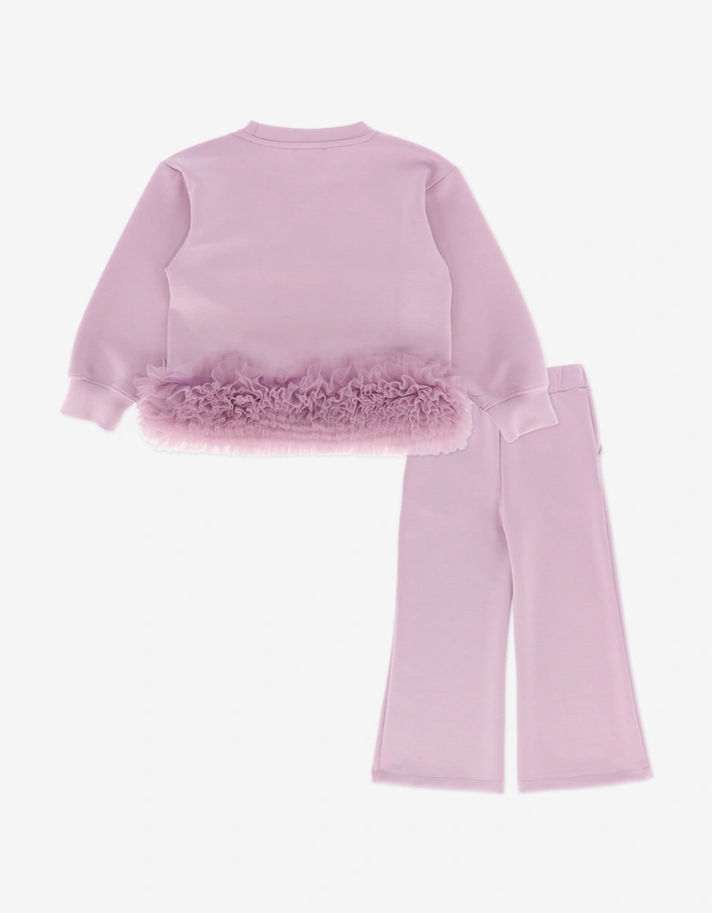 Angels Face Girls Deonne Tulle Trim Top and Jogger Set in Purple