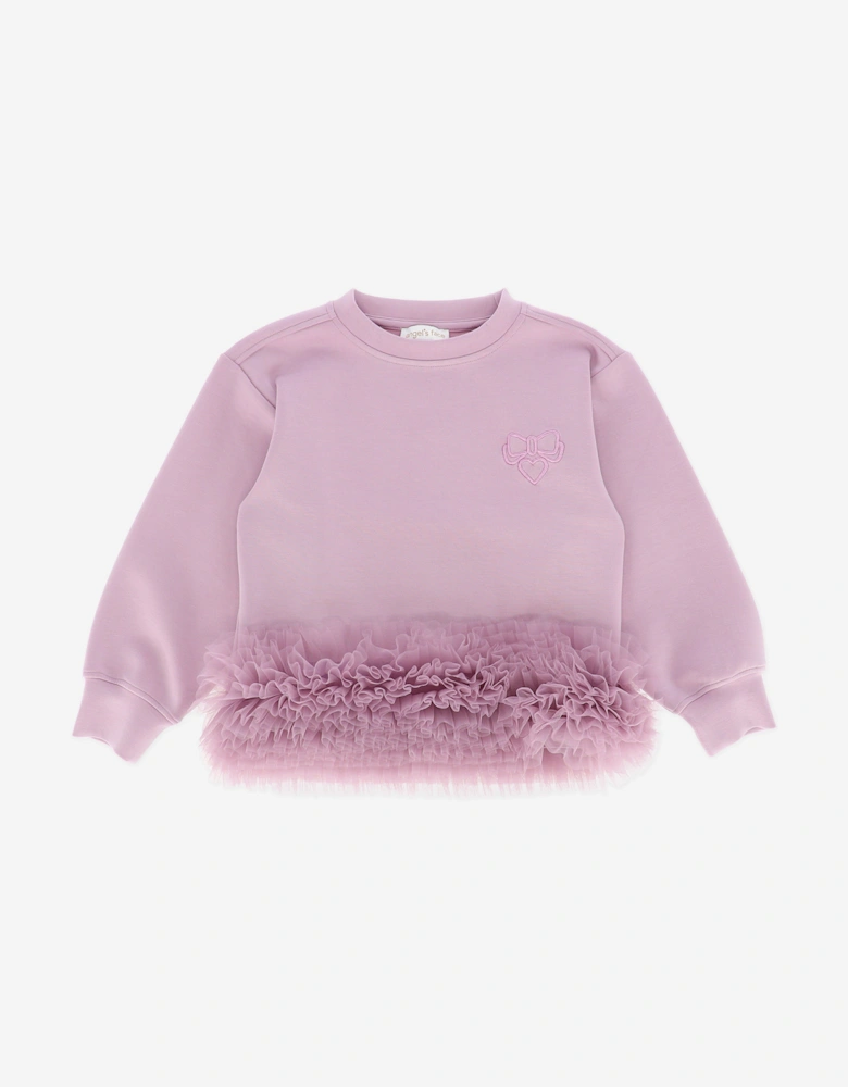 Angels Face Girls Deonne Tulle Trim Top and Jogger Set in Purple