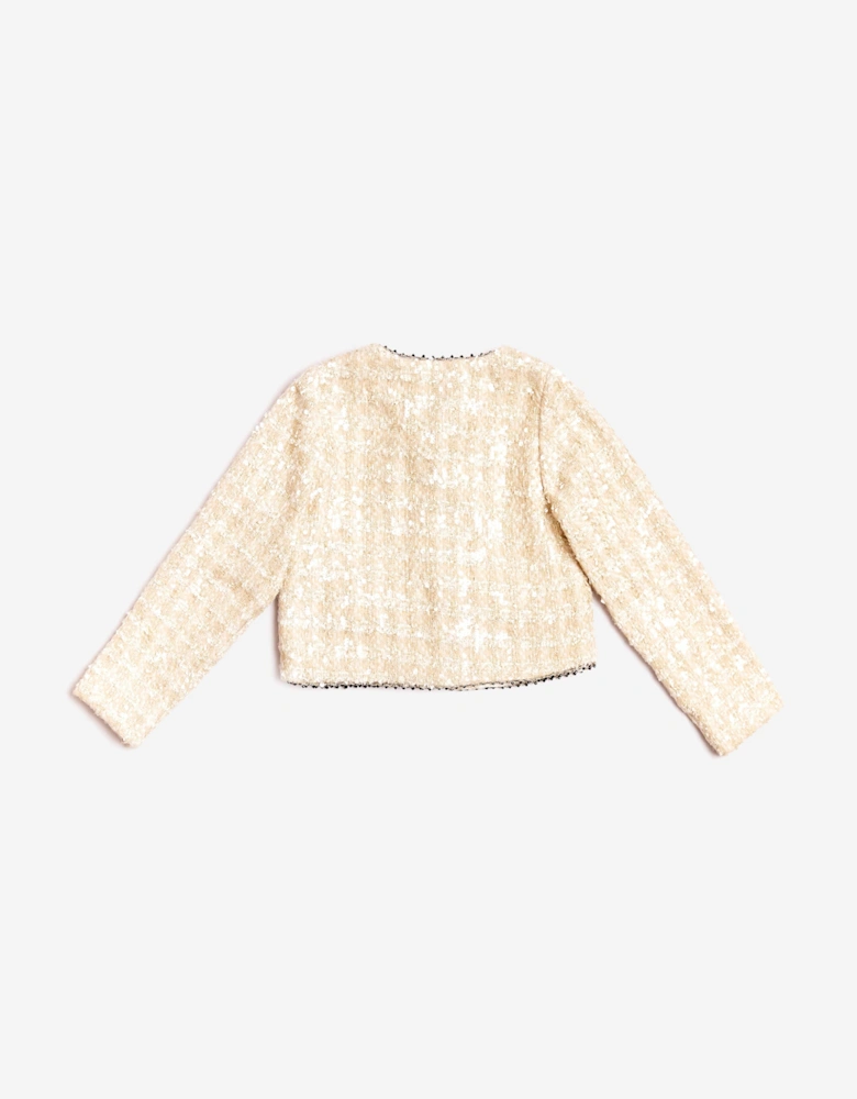 BCBGMAXAZRIA Girls Tweed Jacket in Gold