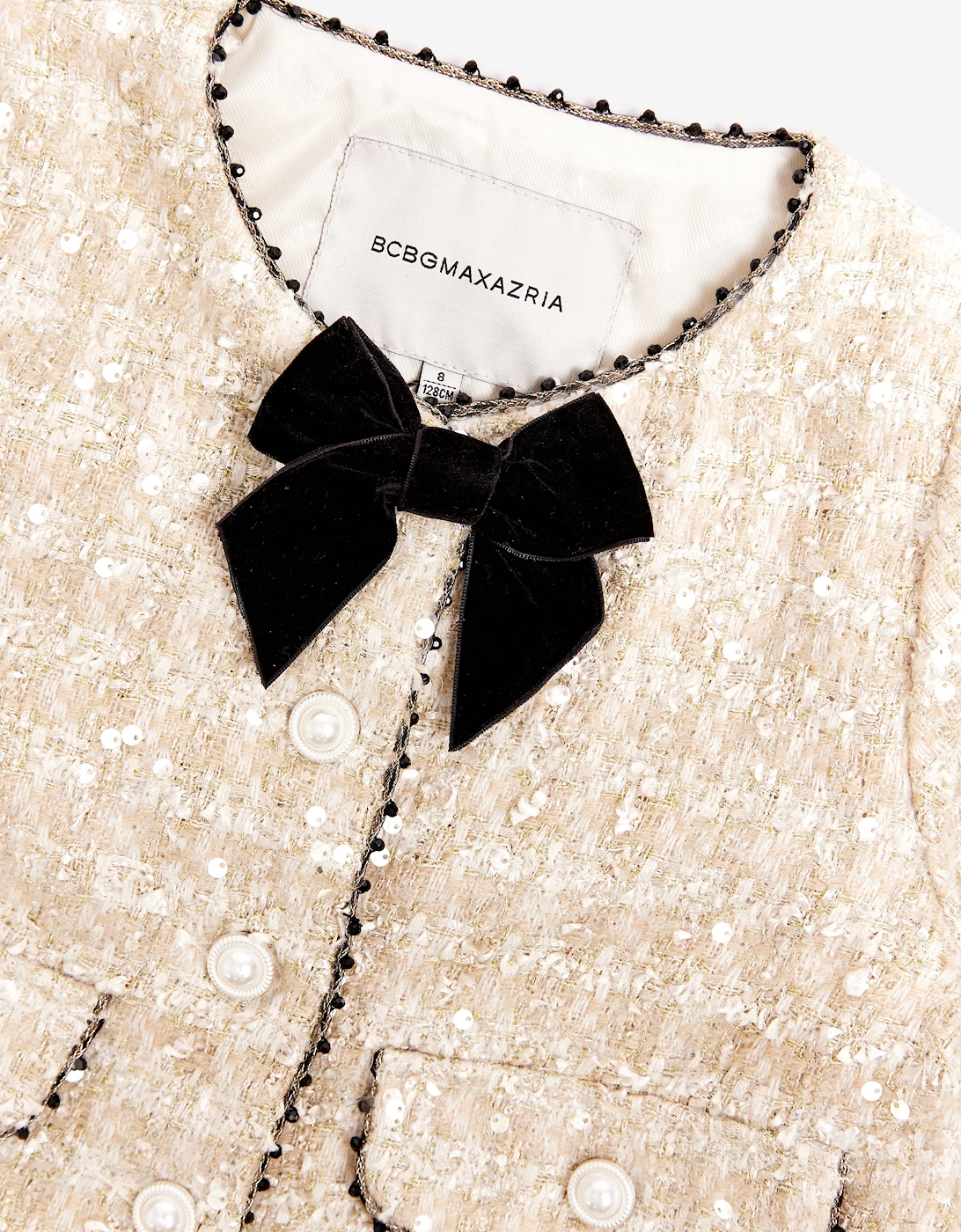 BCBGMAXAZRIA Girls Tweed Jacket in Gold