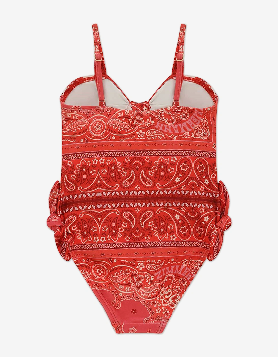 Girls Lucky Tie Front Swimsuit in Red
