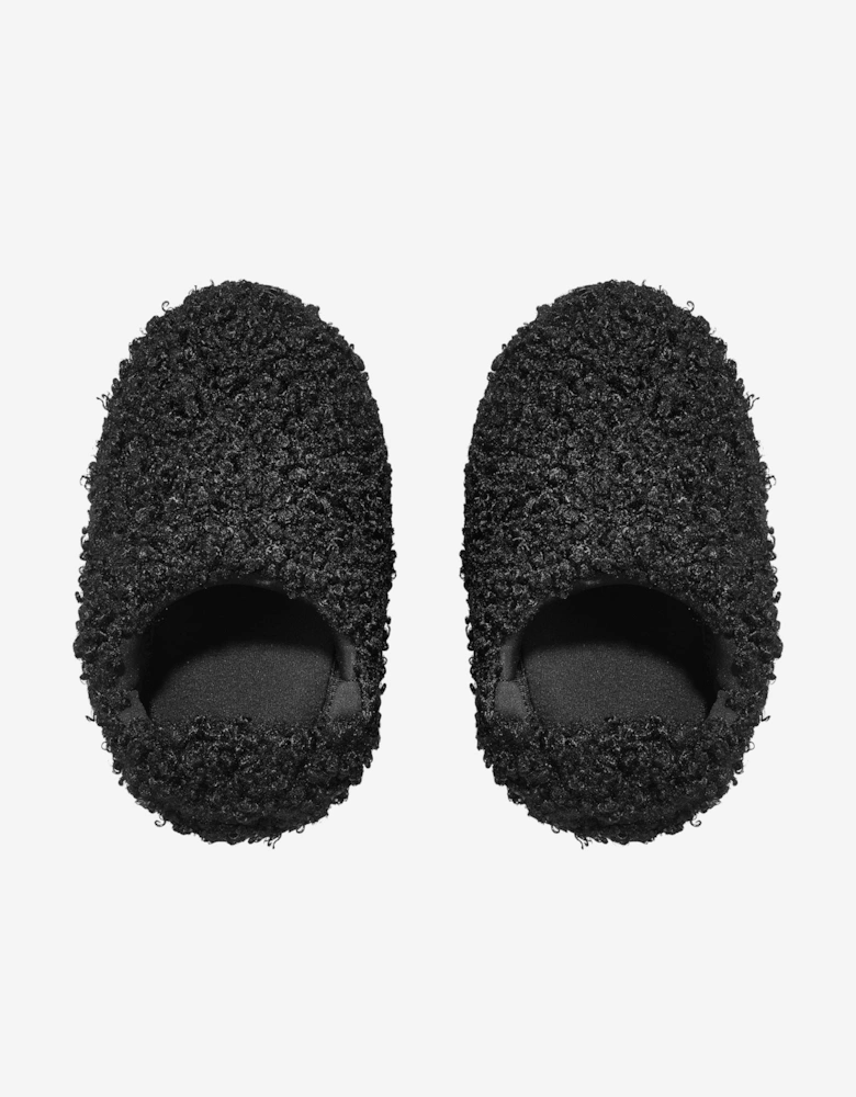 Moon Boot Kids Faux Curly Sandals in Black