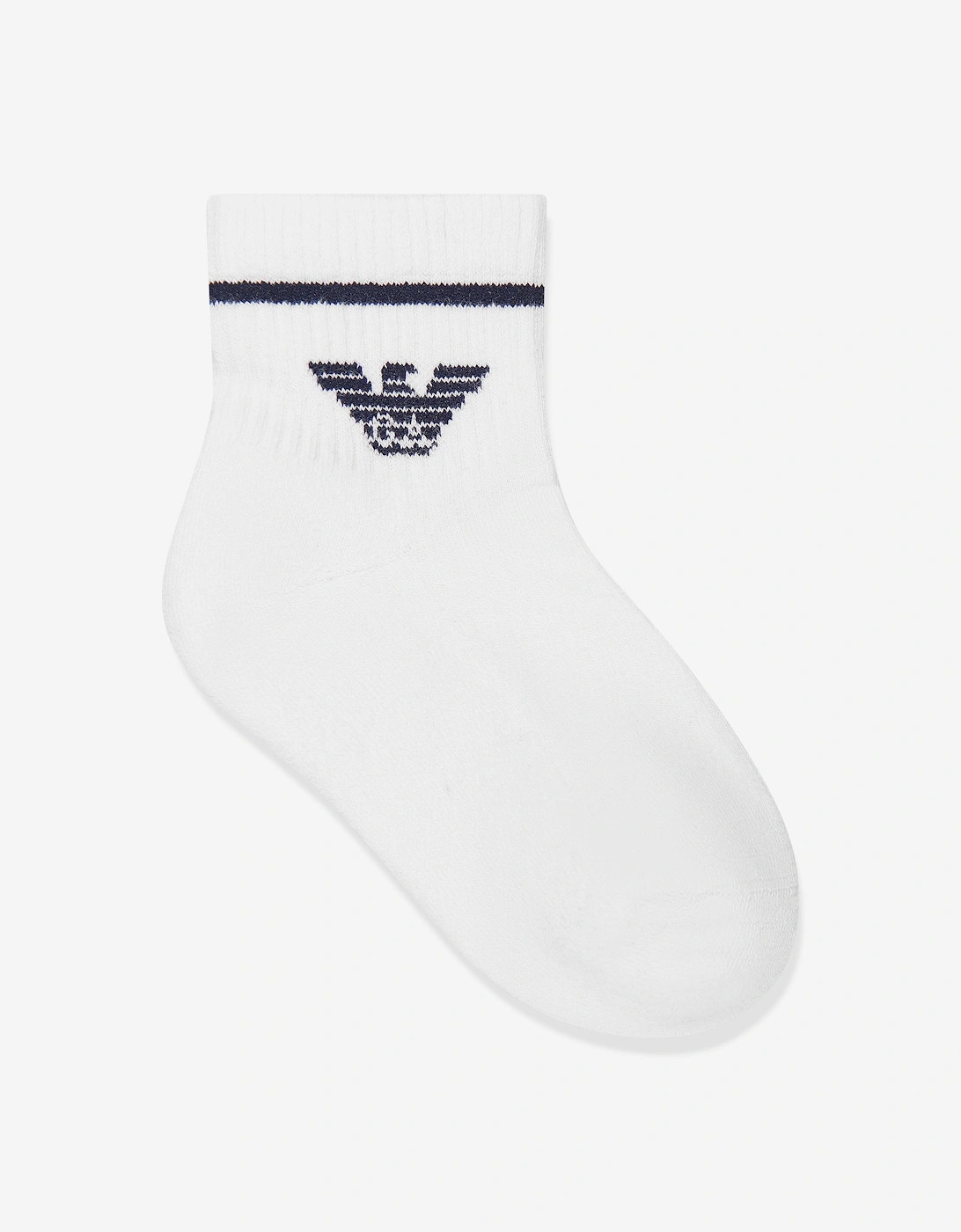 Boys Cotton Logo Socks in White