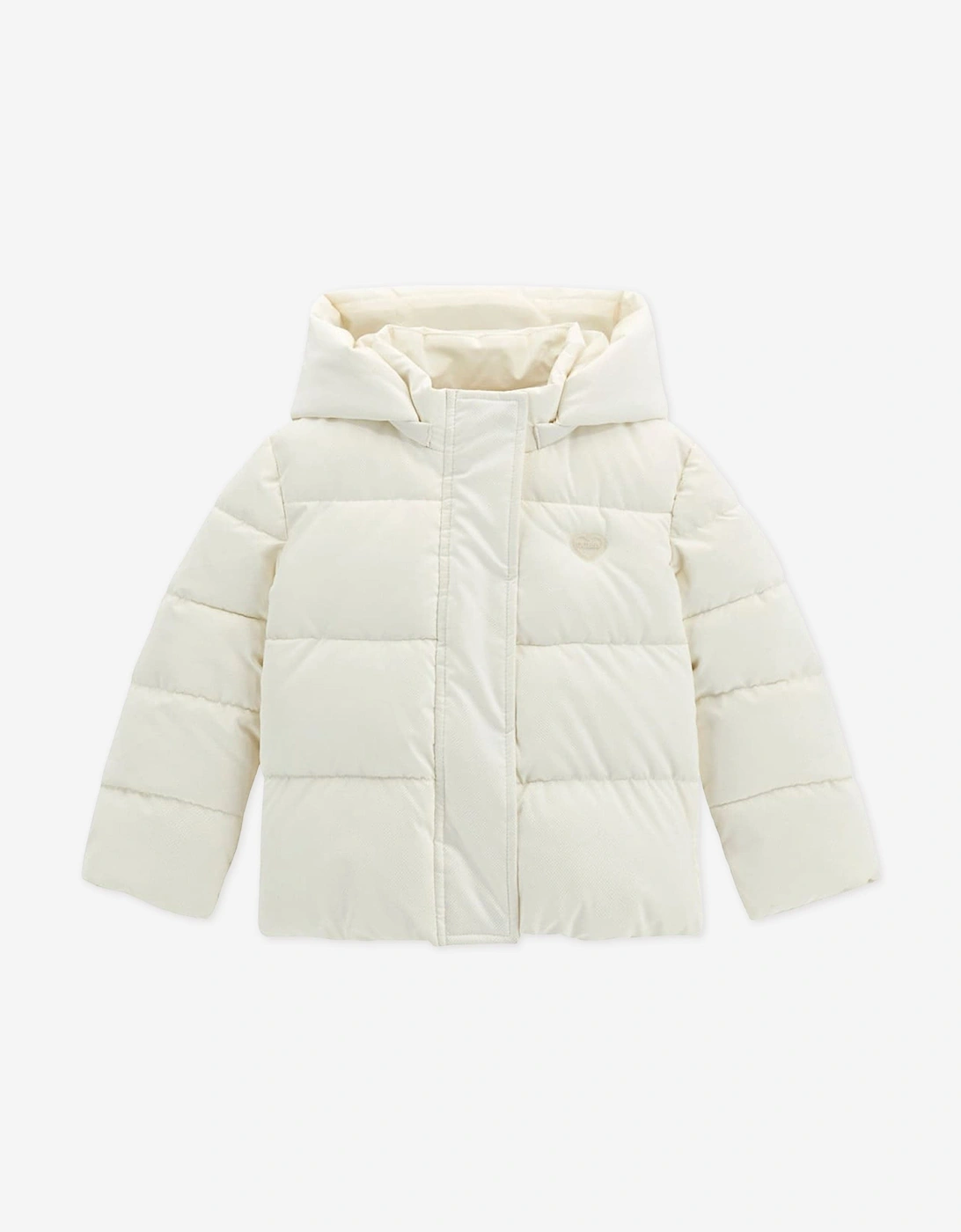 Girls Hooded Puffer Jacket in Ivory, 5 of 4